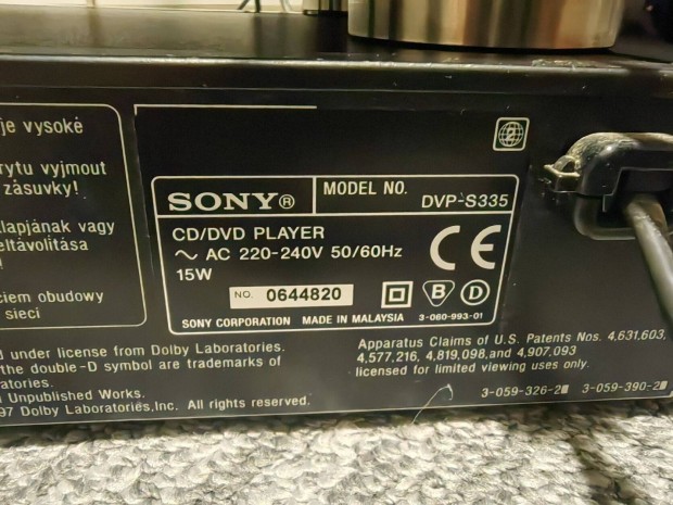 Sony DVP S335 Dvd lejtsz