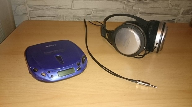 Sony D-E445 discman, hordozhat CD lejtsz + Sony fejhallgat 