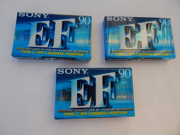 Sony EF 90 perces Kazettk 3-as szettben Bontatlan