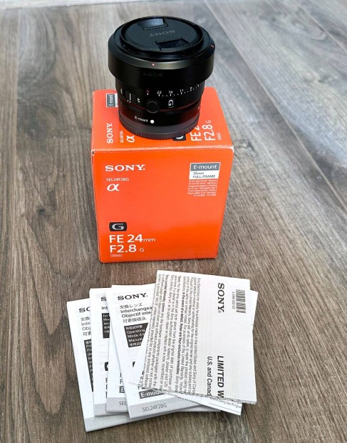 Sony E-mount FE 2.8/24 G Full frame objektv lencse hibtlan