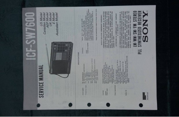 Sony ICF-SW7600 vilgvev rdi Service manual szerviz gpknyv