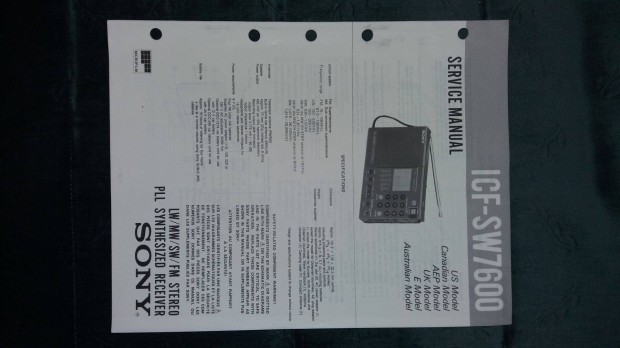 Sony ICF-SW7600 vilgvev rdi Service manual szerviz gpknyv
