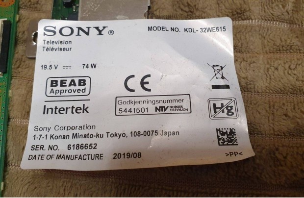 Sony Kdl-32WE615 LED tv panelek