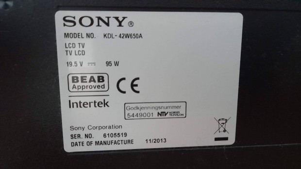 Sony Kdl-42W650A LCD TV