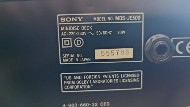Sony MDS-JE500 Mini Disc