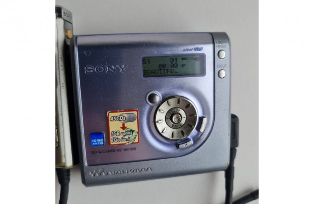 Sony MZ-Nhf800 hordozhat Minidisc felvev Himd Mini Disc Walkman