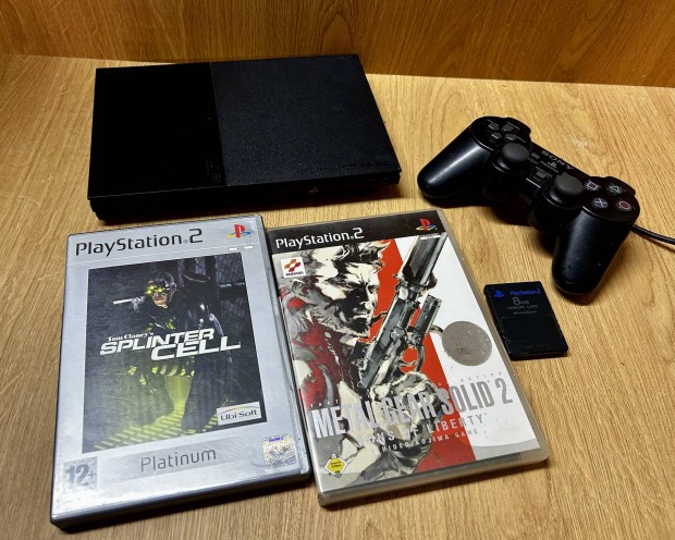 Sony Playstation 2 Slim + 2 db jtk , 1 db memoriakrtya