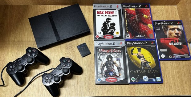 Sony Playstation 2 jtkcsomag (5 db jtkkal, 2 db kontrollerrel) 