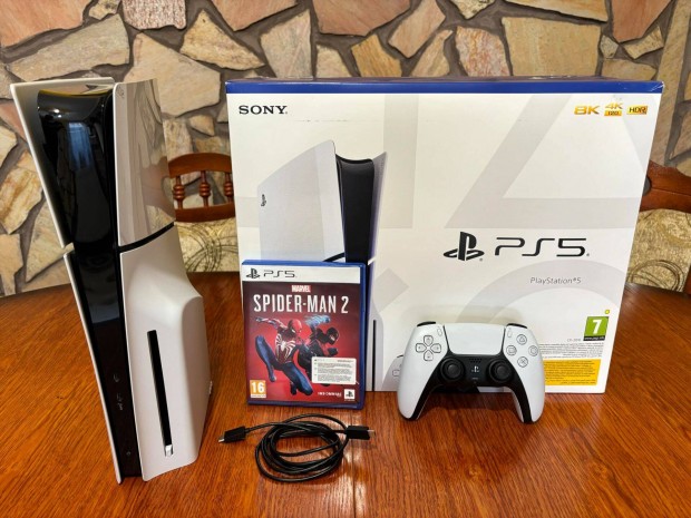 Sony Playstation 5 Slim jtkkonzol+Spider-Man 2 jszer,garancilis!