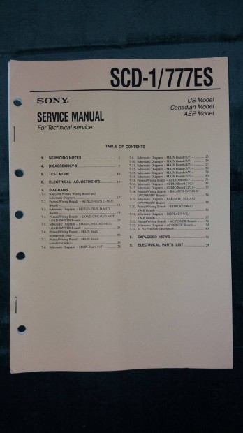 Sony SCD-1 SCD-777Es eredeti Service manual szerviz gpknyv
