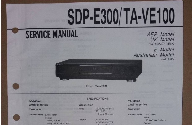 Sony SDP-E300 TA-VE100 eredeti Service manual