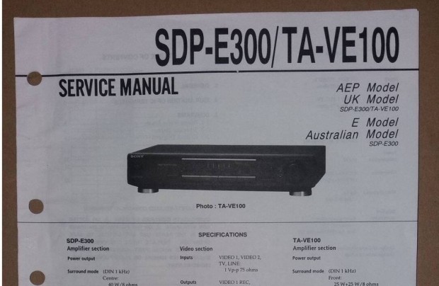 Sony SDP-E300 TA-VE100 eredeti Service manual