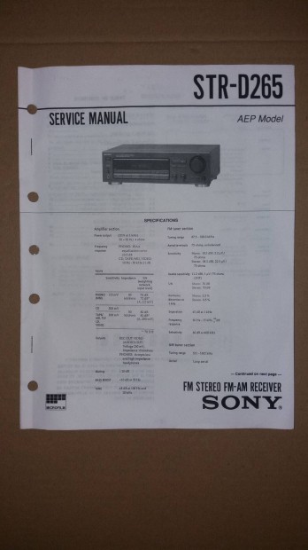 Sony STR-D265 Receiver eredeti Service manual