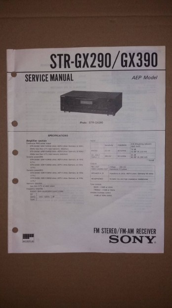 Sony STR-Gx290 STR-Gx390 Receiver eredeti Service manual