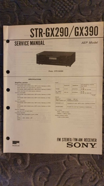 Sony STR-Gx290 STR-Gx390 eredeti Service manual szerviz gpknyv 0529