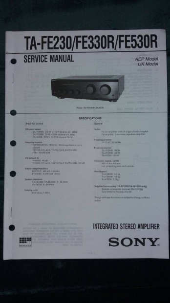 Sony TA-F117R eredeti Service manual szerviz gpknyv