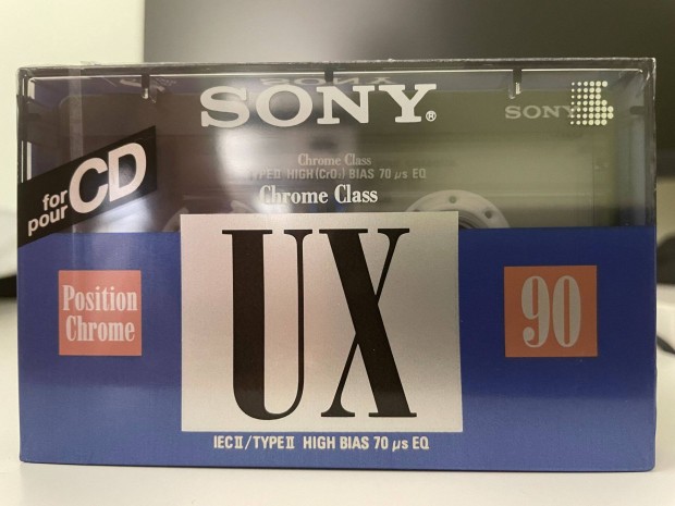 Sony UX 90 chrome 1992 bontatlan, j magnkazetta, audio kazetta