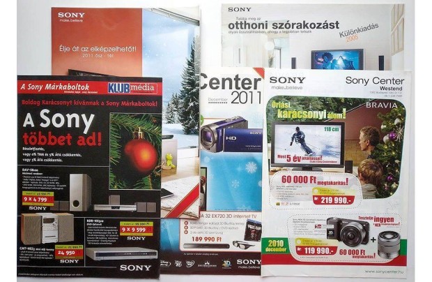 Sony prospektusok 2005-2011-bl kamerkrl, hzimozirendszerekrl, 5db