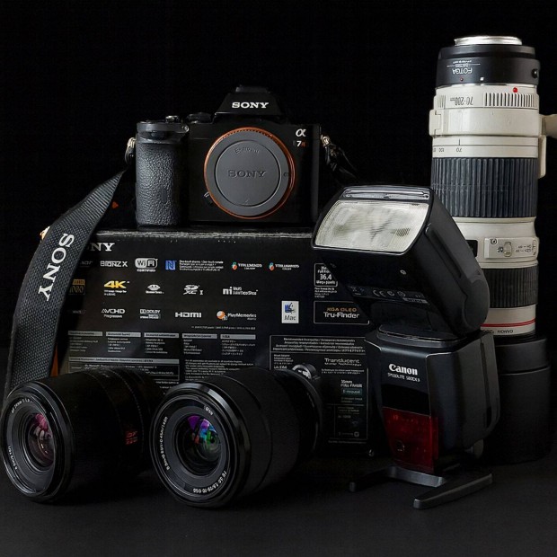 Sony szett optik�kkal, kieg�sz�t�kkel