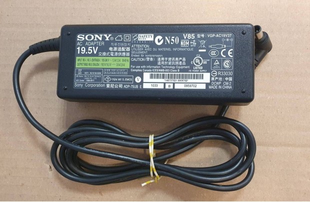 Sony tv 19,5V 3,9A 75W VAIO Laptop notebook adapter tlt tpegysg