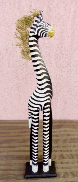 Srnyes zebra kzmves faszobor Indonzibl. Egzotikus dekorci