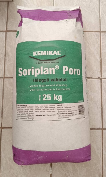 Soriplan Poro 2x25 kg llegz vakolat, bontatlan zskok