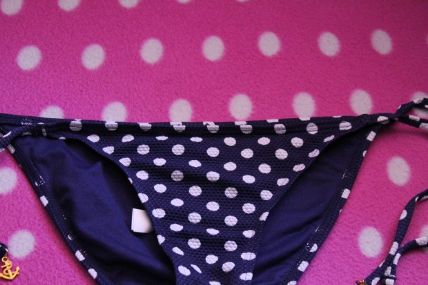 Sotetkek-feher pottyos bikini also, 36 S, Uj