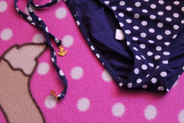 Sotetkek-feher pottyos bikini also, 36 S, Uj