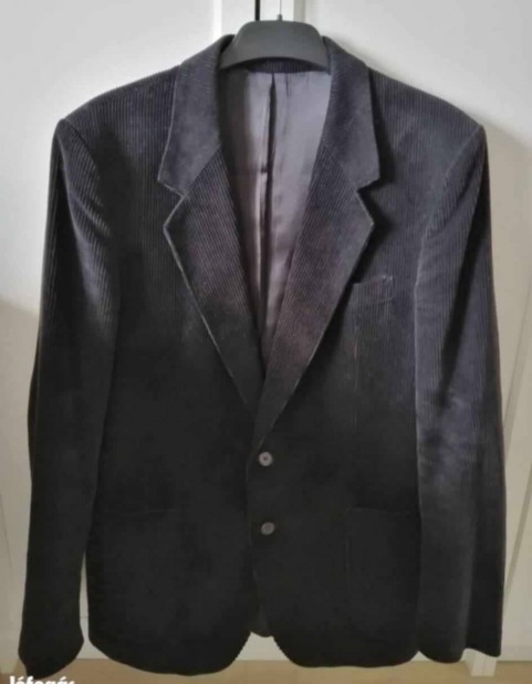 Sötétkék kord slim fit zakó, S méretű