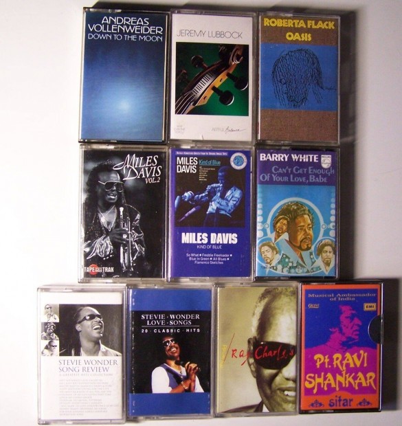 Soul / jazz kazett�k (pl. M. Davis, R. Charles, B. White - �r / 3 db)