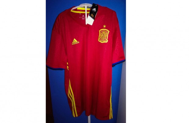 Spanyol vlogatott eredeti adidas piros 2016-17-es mez (XL)