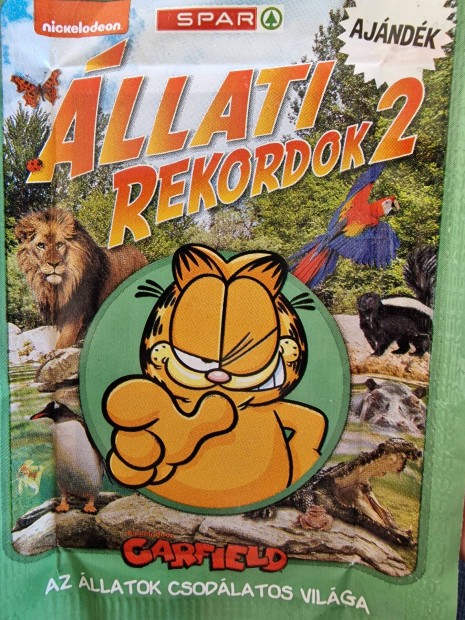 Spar Garfield állati rekordok össz. 10 db matricacsomag
