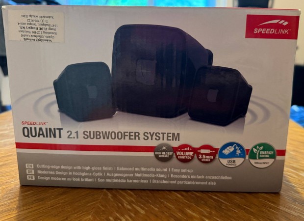 Speedlink Quaint 2.1 Subwoofer System, fekete