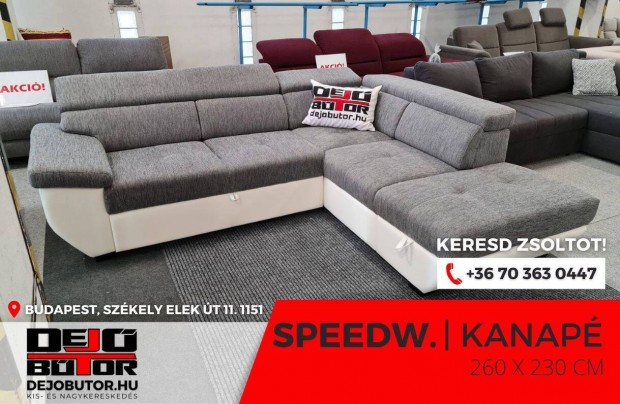 Speedway sarok prmium kanap lgarnitra 260x230 cm rugs gray