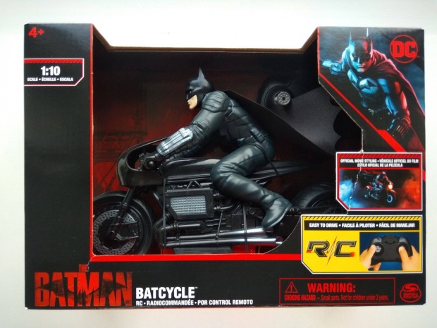 Spin Master DC RC tvirnyts Batcycle motor Batman figura bontatlan