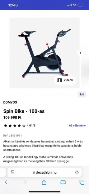 Spin bike 100 szoba bicikli