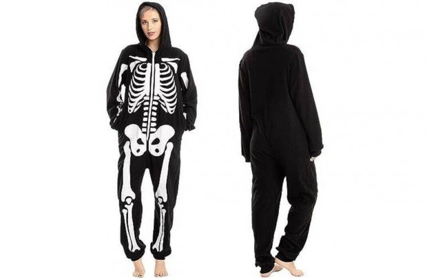 Spooktacular csontvz overl plss unisex felntt jelmez / pizsama, S