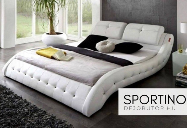 Sportino franciaágy rácsos ágyneműtartós 140x200 cm Txb fehér