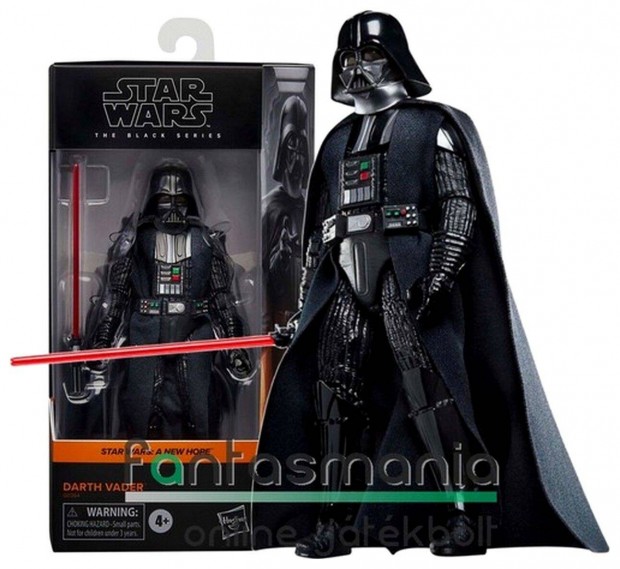 Star Wars 16-18 cm Black Series Darth Vader figura piros karddal