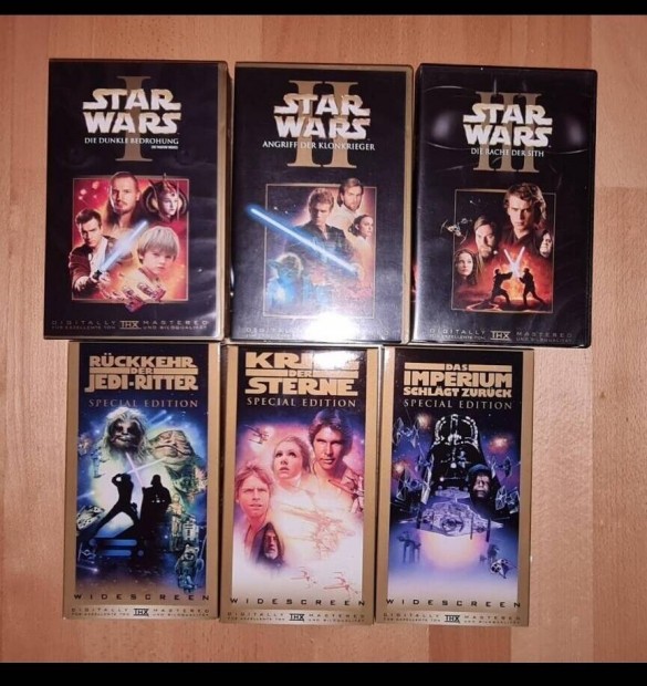 Star Wars 1-2-3-4-5-6 VHS Kazettk ( Nmet nyelv)