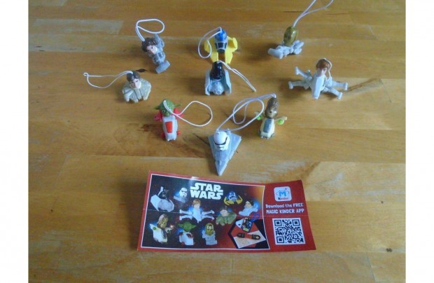 Star Wars Kinder figura sor 9 db-os s mindegyiknek megvan a paprja
