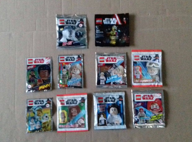 Star Wars LEGO 10 minifigura R2-D2 C-3PO Luke Leia Obi Rey & BB-8 Finn