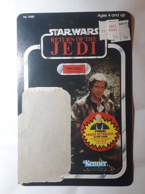 Star Wars Vintage Cardback ROTJ Han Solo (In Trench Coat) 1984 Kenner
