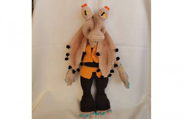 Star Wars- Jar Jar Binks amigurumi horgols, 34 cm magas, Elad!