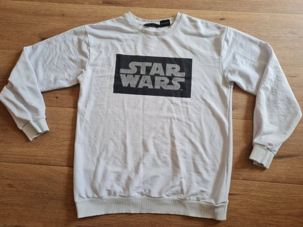 Star Wars férfi fehér fekete hosszúujjú pulcsi pulóver S