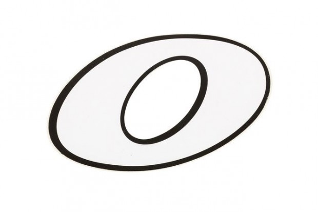 Start matrica, sz�m 0, feh�r fekete k�rvonallal, 13cm