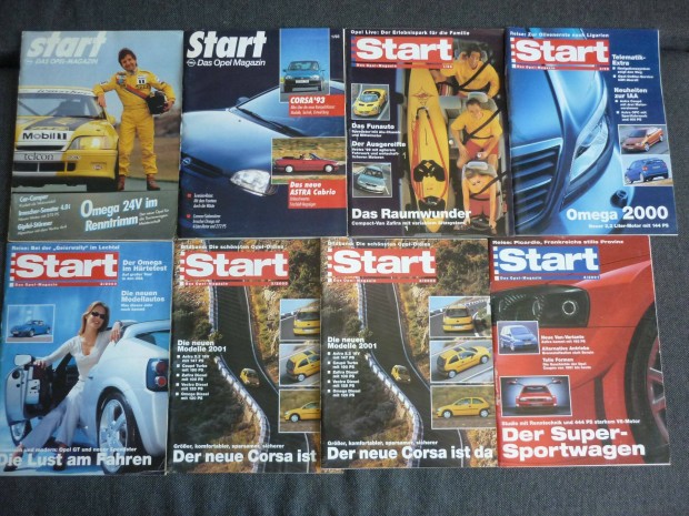 Start nmet nyelv Opel Magazinok 1990-2001 8 darab
