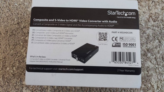 Startech VID2Dhcon rca s-video to HDMI video converter with audio. r: