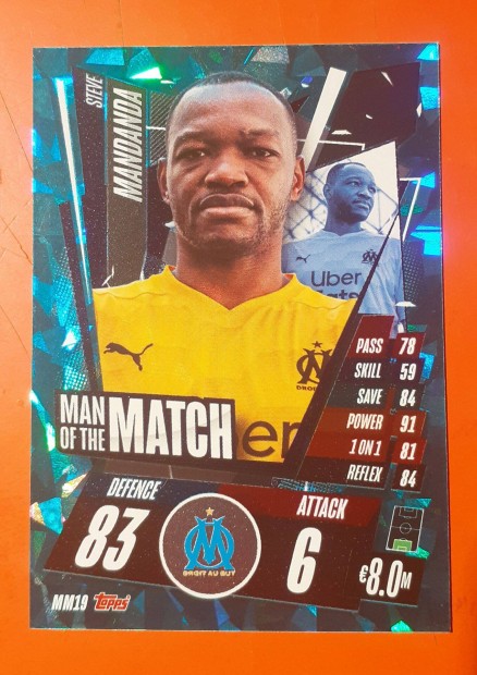 Steve Mandanda Topps MOM focis krtya