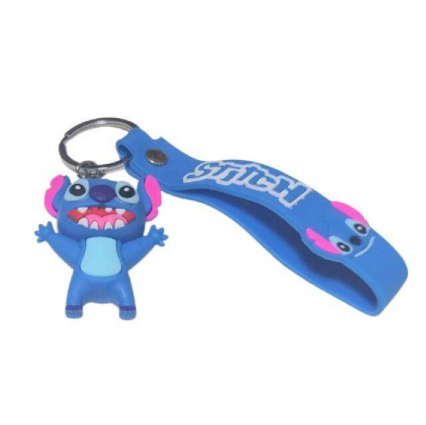 Stitch 3D figurs szilikon gumi, csuklra vehet kulcstart 4.sz